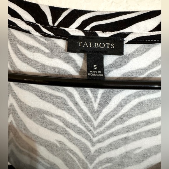 Talbots Black and White Design Top small - Picture 4 of 5